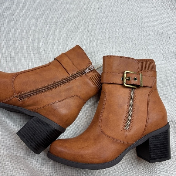 White Mountain Women's Brown Dark Tan Dessert Zipper Booties Shoe Size 6 - Picture 5 of 12